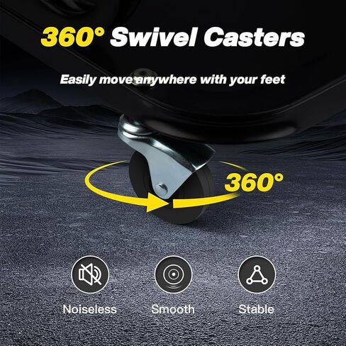 كرسي المتجر المتداول مع عجلات ، كرسي براز ميكانيكي مع ارتفاع قابل للتعديل 15.55 "-18.3" ، مقعد دوارة ثقيلة للمرآب والصالون والوشم جمال ، أسود in Kuwait