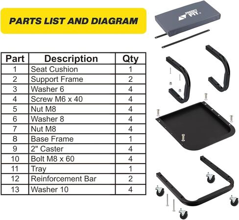 كرسي المتجر المتداول مع عجلات ، كرسي براز ميكانيكي مع ارتفاع قابل للتعديل 15.55 "-18.3" ، مقعد دوارة ثقيلة للمرآب والصالون والوشم جمال ، أسود in Kuwait