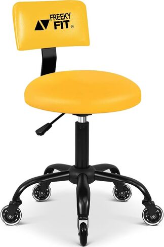 Rolling Shop Stool with Wheels,Mechanic Garage Stool Chair with Adjustable Height 15.55"-18.3",Heavy Duty Swivel Roller Seat for Garage,Salon and Tattoo Beauty, Black in Kuwait