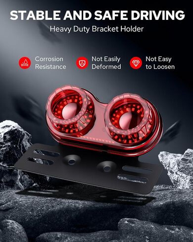 Benlari Upgraded Motorcycle Tail Light, 90LEDs Brake Lights, IP67 Waterproof Turn Signals Running with License Plate Bracket fit for Street Bike Cruiser Chopper Bobber in Kuwait