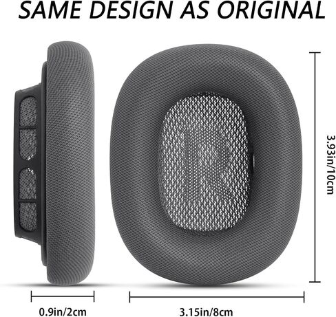 Ear Cushions for Apple AirPods Max, GVOEARS Mesh Material Earpads Replacement Cover for Air Pods Max Headphones with Soft Foam & Strong Magnet (Gray) in Kuwait