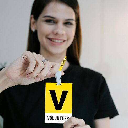 25 Sets PVC Volunteer Badge lanyards and Plastic Pass Cards,Perfect for School Volunteer,Breakaway Concerts Volunteer, Fundraising, ensuring a and Functional Solution for Event Organizers. in Saudi Arabia