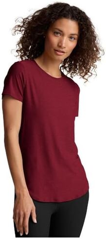 Beyond Yoga Featherweight On The Down Low Tee Aubergine/Beet SM in Saudi Arabia