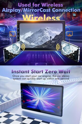 شاشة تعمل باللمس بحجم 10 بوصات للسيارة - تستخدم لكاميرا احتياطية من Carplay Android Auto - Carplay Auto - مع 2K Front Dashcam ، وكاميرا احتياطية Cam Dash 1080 بكسل ، و Bluetooth ، و MirrorLink Aux in Saudi Arabia