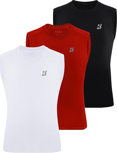 Roadbox Boys Youth Sleeveless Compression Shirt, Quick Dry Kids Undershirt, Athletic Soft Tank Tops Sport Shirts Basketball in Kuwait