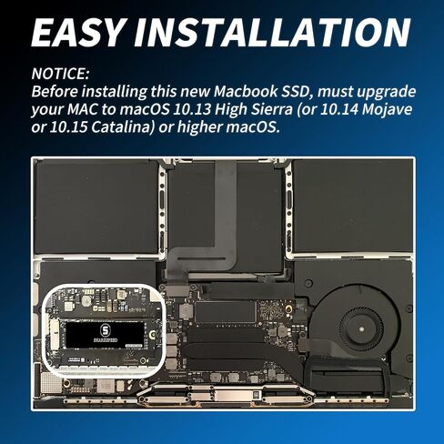 SSD 1TB Replacement for MacBook Air Mid 2012 A1465 EMC 2558 A1466 EMC 2559 (macOS Pre-Installed) in Saudi Arabia