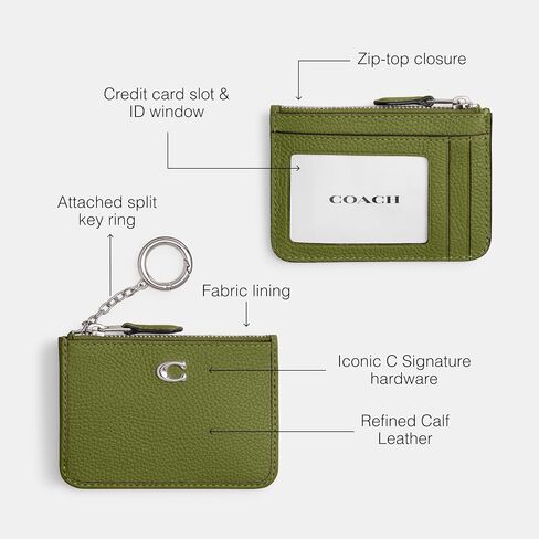 Coach Essential Mini ID Card Case in Signature Denim, LH/Deep Blue Multi in Saudi Arabia