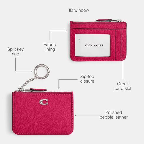 Coach Essential Mini ID Card Case in Signature Denim, LH/Deep Blue Multi in Saudi Arabia