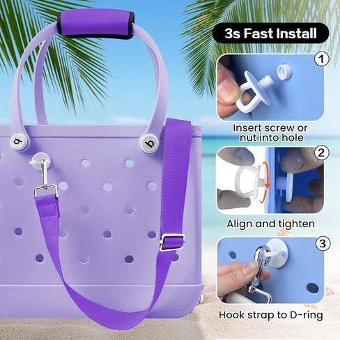 XYFuuee Strap Wrap for Bogg Bag Accessories, Adjustable Crossbody Shoulder Straps Replacement for Beach Rubber Tote Bog Bag in Kuwait