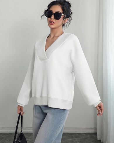 قميص من النوع الثقيل للنساء طويل الأكمام ضد قميص العرق العرق السحب مضلعة 2025 قمم السقوط العصرية in Kuwait