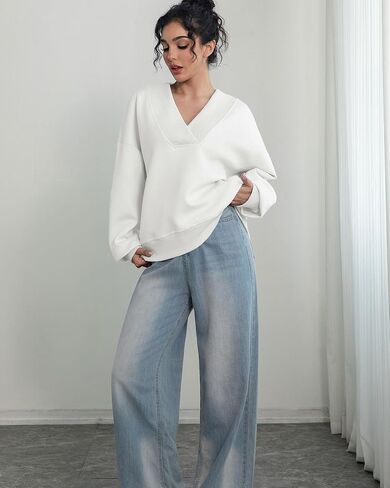 قميص من النوع الثقيل للنساء طويل الأكمام ضد قميص العرق العرق السحب مضلعة 2025 قمم السقوط العصرية in Kuwait