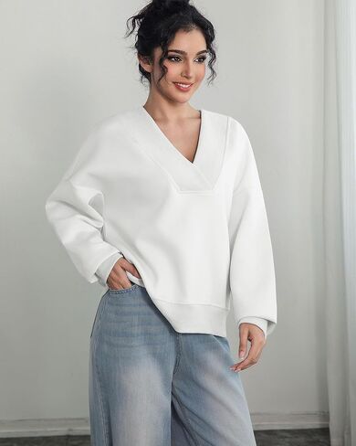 قميص من النوع الثقيل للنساء طويل الأكمام ضد قميص العرق العرق السحب مضلعة 2025 قمم السقوط العصرية in Kuwait