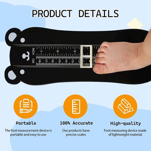 Shoe Foot Sizer for Little One, 2.2"-7.2"Durable Measurement for Accurate Length and Tracking Growth, Essential Home Foot Care Tool for Parent Growing Children Home Use Shoe Shopping Daily Monitoring in Saudi Arabia