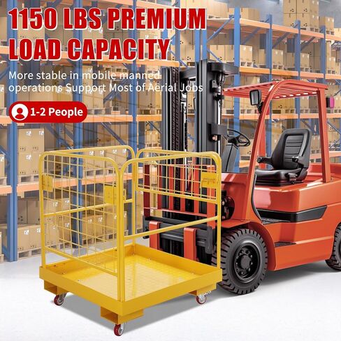 Forklift Safety Cage 36"x36" inch Heavy Duty Forklift Man Basket 1150lbs Capacity Work Platform Provide Safety for Most Aerial Jobs in Saudi Arabia