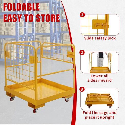 Forklift Safety Cage 36"x36" inch Heavy Duty Forklift Man Basket 1150lbs Capacity Work Platform Provide Safety for Most Aerial Jobs in Saudi Arabia