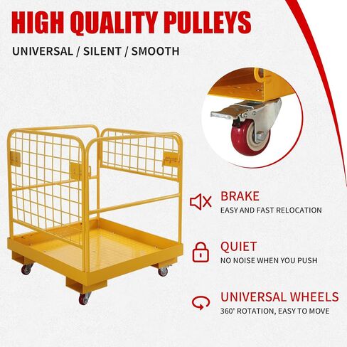 Forklift Safety Cage 36"x36" inch Heavy Duty Forklift Man Basket 1150lbs Capacity Work Platform Provide Safety for Most Aerial Jobs in Saudi Arabia