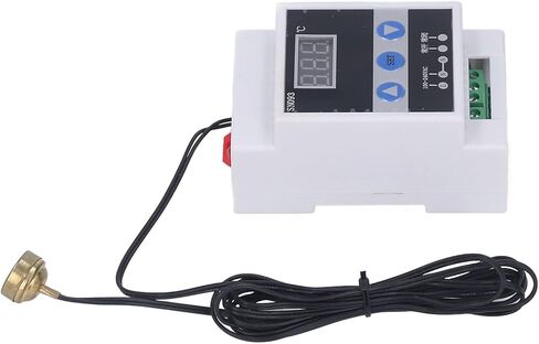 جهاز التحكم الرقمي في درجة الحرارة SN093، ترموستات PID مع مستشعر 10K، خرج مرحل فردي 110 - 240 فولت - تحكم دقيق في التسخين والتبريد، تركيب سهل لسكة DIN للفري (مسبار مغناطيسي) in Kuwait