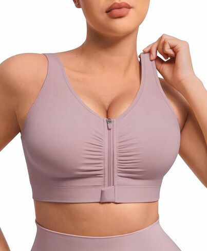 FeelinGirl Zip Front Closure Bras for Women No Underwire Compression Post Surgery Bra with Wide Adjustable Straps in Kuwait
