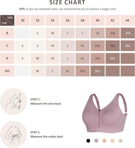 FeelinGirl Zip Front Closure Bras for Women No Underwire Compression Post Surgery Bra with Wide Adjustable Straps in Kuwait