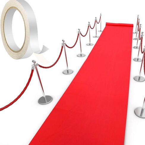 Shappy Red Carpet Runner Rug for Party 55gsm Thickness with 1 Piece Carpet Tape for Wedding Christmas Xmas Thanksgiving Outdoor Accessories, Wedding Party Hallway Rug(2.6 x 30 Feet) in Saudi Arabia