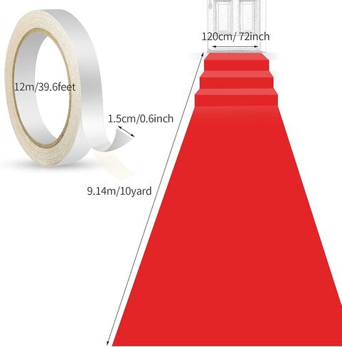 Shappy Red Carpet Runner Rug for Party 55gsm Thickness with 1 Piece Carpet Tape for Wedding Christmas Xmas Thanksgiving Outdoor Accessories, Wedding Party Hallway Rug(2.6 x 30 Feet) in Saudi Arabia