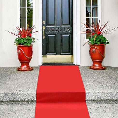 Shappy Red Carpet Runner Rug for Party 55gsm Thickness with 1 Piece Carpet Tape for Wedding Christmas Xmas Thanksgiving Outdoor Accessories, Wedding Party Hallway Rug(2.6 x 30 Feet) in Saudi Arabia
