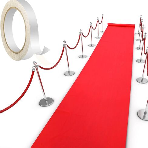 Shappy Red Carpet Runner Rug for Party 55gsm Thickness with 1 Piece Carpet Tape for Wedding Christmas Xmas Thanksgiving Outdoor Accessories, Wedding Party Hallway Rug(2.6 x 30 Feet) in Saudi Arabia