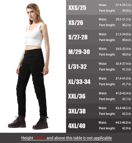 Adventure Motorcycle Jeans for Women with Armored Protection, XXS-4XL in Kuwait