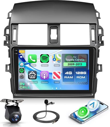 2G+32G Android Car Stereo Car Radio to Toyota Corolla 2009-2013 ، 9 '' leach screen unit with mirror bluetooth gps fm wifi USB in Kuwait