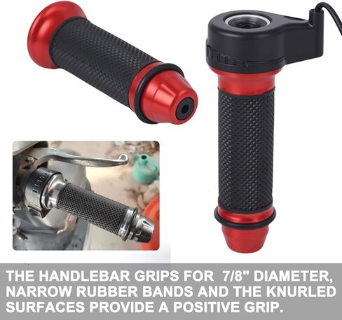Mokuo 22mm/0.87" Electric Bike Handlebar with 3-Speed Control Funcation,E-bike Throttle Grip Made of Rubber and Metal Material Fit for Universal Electric Bicycle Scooter,Titanium Color in Kuwait