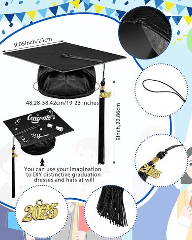 Xuhal Preschool Graduation Cap and Gown Set Kindergarten Grad Gowns Children Graduation Cap with 2025 Grad Tassel in Saudi Arabia