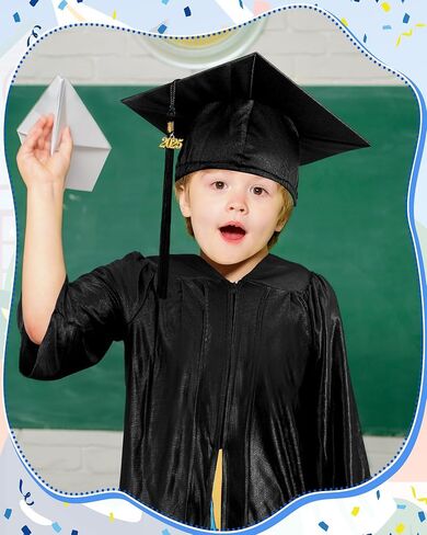 Xuhal Preschool Graduation Cap and Gown Set Kindergarten Grad Gowns Children Graduation Cap with 2025 Grad Tassel in Saudi Arabia