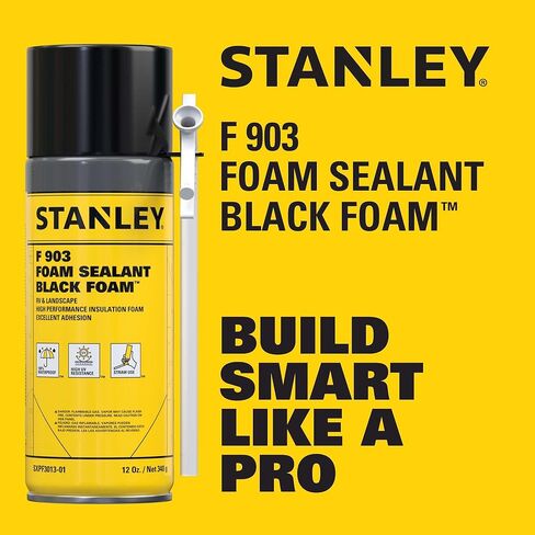 ستانلي F903 مانع التسرب الرغوي الأسود (2x12oz) - رغوة البولي يوريثين المتوسعة المقاومة للماء للمركبات الترفيهية والبركة والشلال والمناظر الطبيعية وتطبيقات السيارات - مقاومة للأشعة فوق البنفسجية، رغوة حشو الفجوات | 2 حزمة in Saudi Arabia