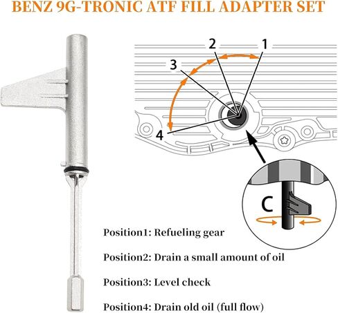 Metal Transmission Oil Filling Tool, Compatible with Mercedes Benz 725.0 9G-Tronic 9-Speed Transmission Fluid ATF, Oil Change Oil Filling Tool, Replace 725 589 00 90 00, 725 589 02 90 00 in Kuwait