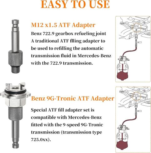 Metal Transmission Oil Filling Tool, Compatible with Mercedes Benz 725.0 9G-Tronic 9-Speed Transmission Fluid ATF, Oil Change Oil Filling Tool, Replace 725 589 00 90 00, 725 589 02 90 00 in Kuwait