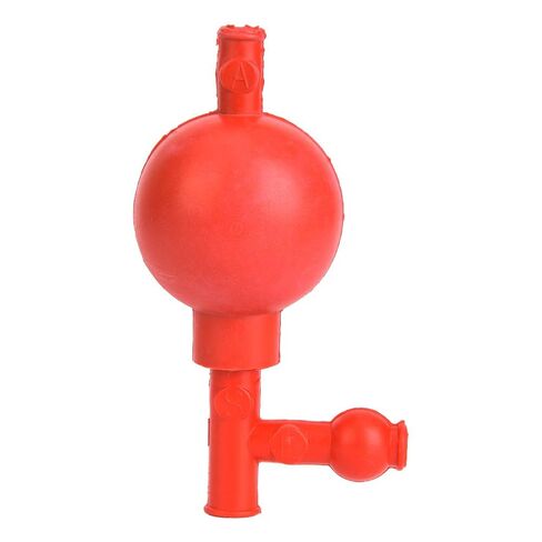Opengs 3 Lab Rubber Plunger Quantitative Pipette Bulb with 3 Holes, Red, 15 X 10 X 6cm in Kuwait