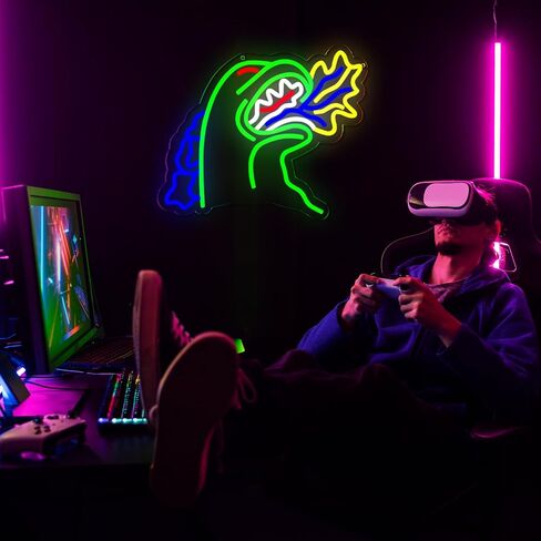 Robot Neon Signs Robot Laded Neon Light Decor for Game Room ، غرفة معيشة للأطفال ، غرفة أطفال ، حفلة ، عيد ميلاد ، علامات عيد الميلاد للأولاد ، هدية Kids13.8 * 10.1 بوصة in Kuwait