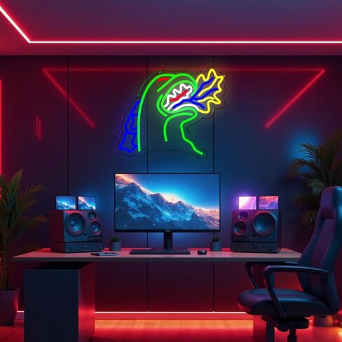 Robot Neon Signs Robot Laded Neon Light Decor for Game Room ، غرفة معيشة للأطفال ، غرفة أطفال ، حفلة ، عيد ميلاد ، علامات عيد الميلاد للأولاد ، هدية Kids13.8 * 10.1 بوصة in Kuwait