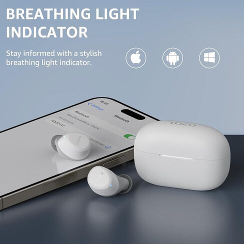 TOZO A1 Wireless Earbuds Bluetooth 5.3 Light Weight in Ear IPX5 Waterproof Headphones 2 Mic for AI Calls, Immersive Premium Sound Bass Headset with Charging Case, 32 Presets EQ Customization via App in Kuwait