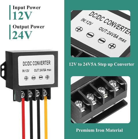 12v to 24v DC Step Up Converter,10-20V Voltage Booster to 24V 3A 72W Max Current Adapter,Voltage Booster Converter,DC up to Voltage Regulator,Voltage Booster Transformer for car radios, Audio in Kuwait