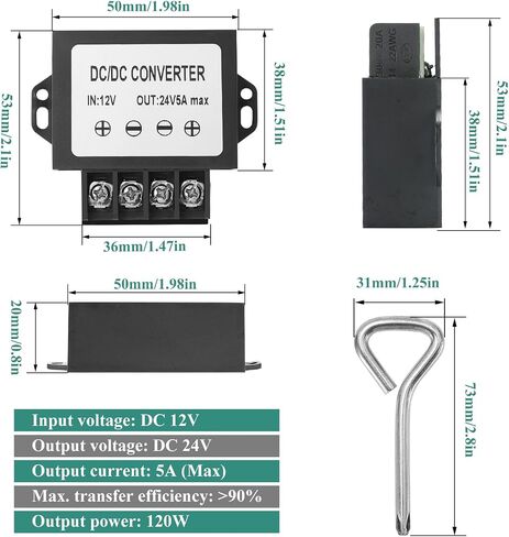 12v to 24v DC Step Up Converter,10-20V Voltage Booster to 24V 3A 72W Max Current Adapter,Voltage Booster Converter,DC up to Voltage Regulator,Voltage Booster Transformer for car radios, Audio in Kuwait