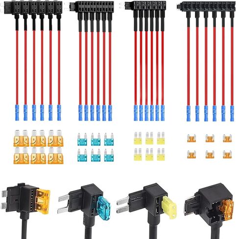 16 Pack 4 Types 12V Car Add-a-Circuit Fuse Tap Adapter,Standard Mini Micro2 and Low Profile Fuse Taps for Cars Trucks Boats in Kuwait