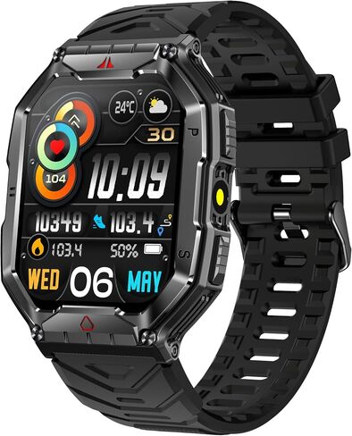 Pard Professional Outdoor Smartwatch, AI Voice Assistant,107 Sport Modes, Bluetooth Dialing, Altitude, Barometric Pressure, Compass, Black in Kuwait