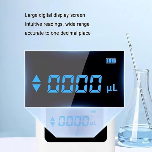 Electric Pipette Controller, 5-200μL Rechargeable Lab Pipetor Automatic Motorized Pipette Filler with LCD Display, Continuous Pipetting/Dispensing/Mixing, Accurate Pipetting.(5-10ul) in Saudi Arabia