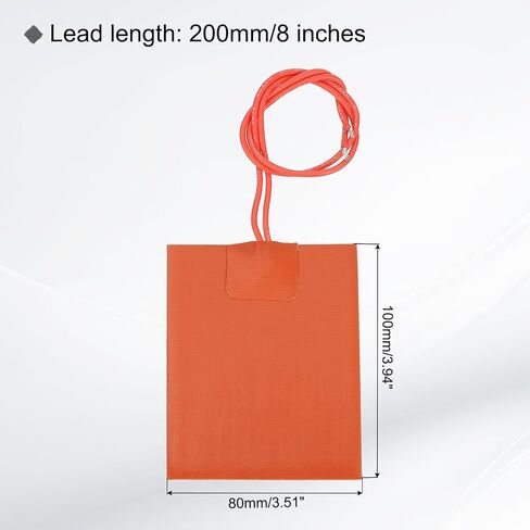 MECCANIXITY 2 قطعة وسادة تسخين من السيليكون، 12 فولت 25 وات، طبقة سخان مرنة، لوحة تسخين 100 مم × 80 مم، حصيرة سخان لدرجة حرارة ثابتة in Saudi Arabia