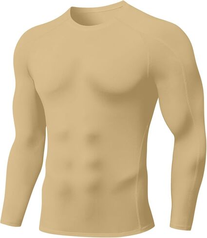 SPVISE Compression Shirt Men Long Sleeve, Cool Dry Men's Athletic Workout Running T-Shirt Tops, Sports Rash Guard Base Layer in Kuwait