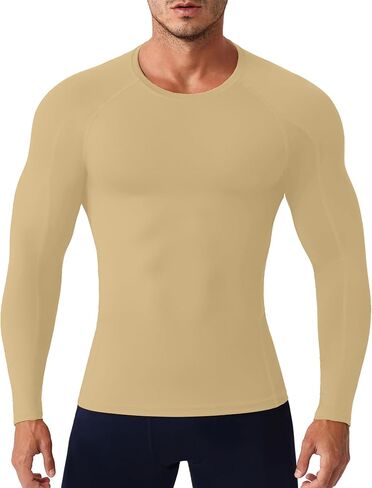 SPVISE Compression Shirt Men Long Sleeve, Cool Dry Men's Athletic Workout Running T-Shirt Tops, Sports Rash Guard Base Layer in Kuwait