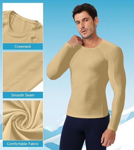 SPVISE Compression Shirt Men Long Sleeve, Cool Dry Men's Athletic Workout Running T-Shirt Tops, Sports Rash Guard Base Layer in Kuwait