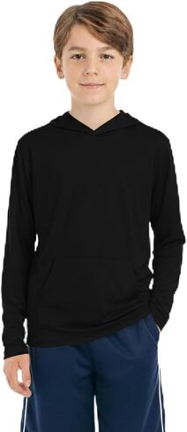 INGEAR Boys' Rash Guard Long Sleeve UPF 50+ UV Protection Swim Shirt, Hooded Sun Shirt, Quick Dry Fishing Shirt for Kids in Kuwait