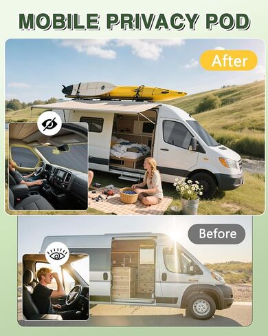Insulated Blackout Van Window Covers Fit for RAM Promaster 1500 2500 3500 2014-2025, Magnetic Van Front Door Side Window Shades (Pair) - Gray in Kuwait
